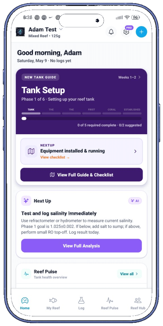 Tank Journey guide showing new reefer setup phases and checklists